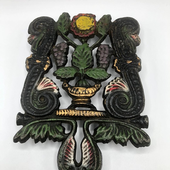 Vintage Hand-Painted Iron‎ Trivet - Picture 2 of 6